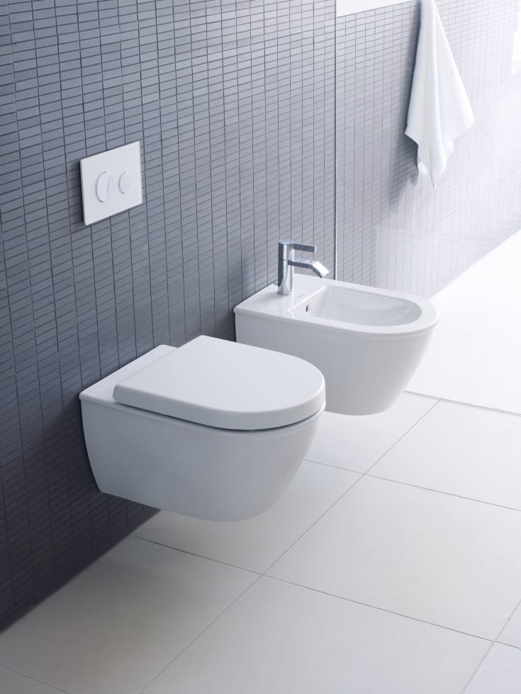 Duravit Darling New væghængt toilet, uden skyllekant, hvid