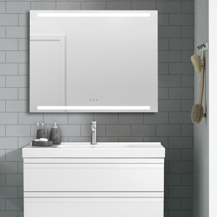 Dansani Level speil med lys, dimbart, 100x80 cm