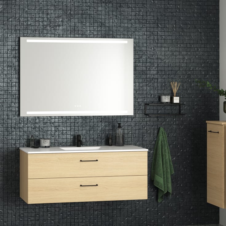 Dansani Level speil med lys, dimbart, 120x80 cm
