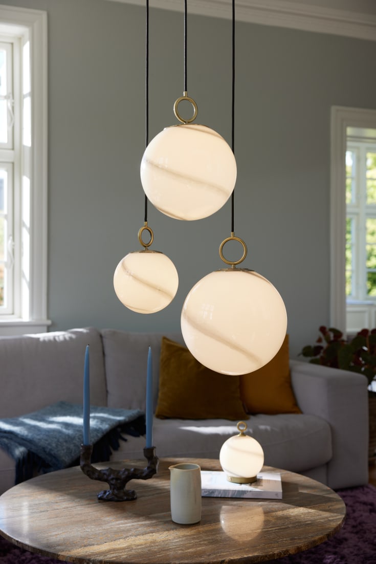 Stockholm bordlampe batteri/ portable grå