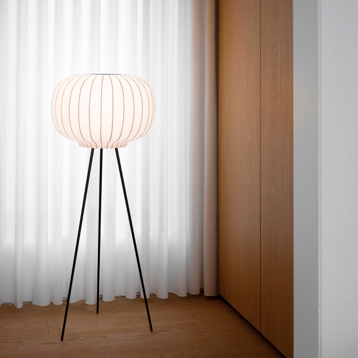 Vipp 581 Paper gulvlampe, hvit/mørk eg