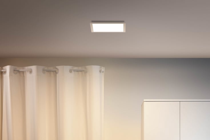 Wiz Superslim panel, justerbar hvid, hvid, 30x30 cm