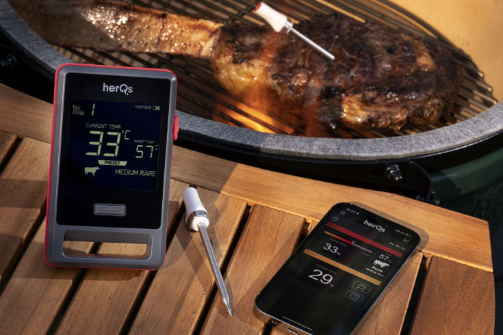 HerQs Pin Pro, 2 x stegetermometer med trådløst display, appstyret