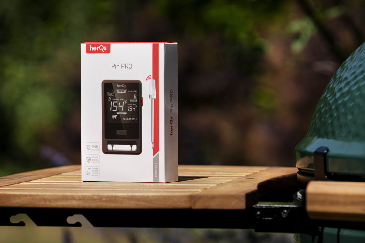 HerQs Pin Pro, 2 x stegetermometer med trådløst display, appstyret