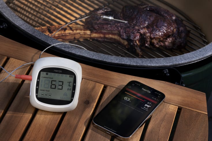 HerQs Easy BBQ, steketermometer med trådløs skjerm, app styring