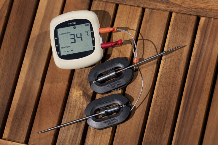 HerQs Easy BBQ, stektermometer med trådlös display, app styrning