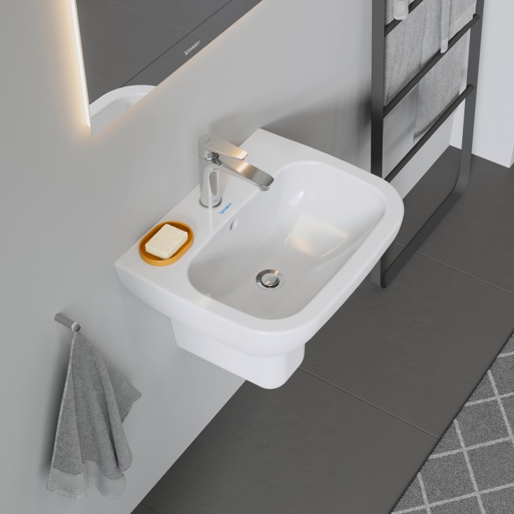 Duravit D-Code håndvask, 55x43 cm, hvid