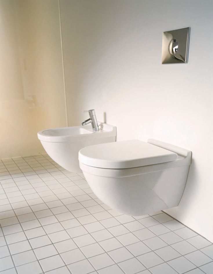 Duravit Starck 3 vegghengt toalett, med Wondergliss, hvit