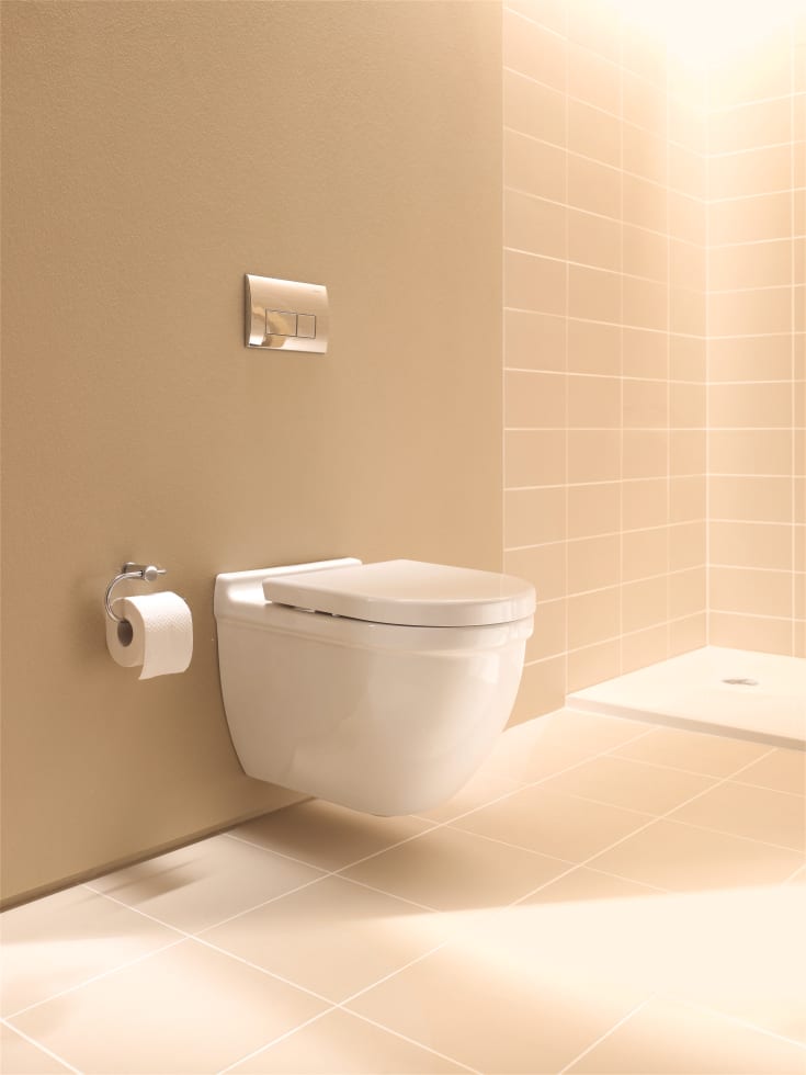 Duravit Starck 3 væghængt toilet, skjult montering, hvid