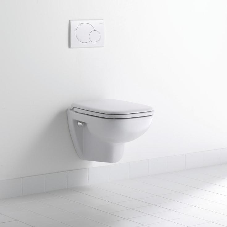 Duravit D-Code væghængt toilet, hvid
