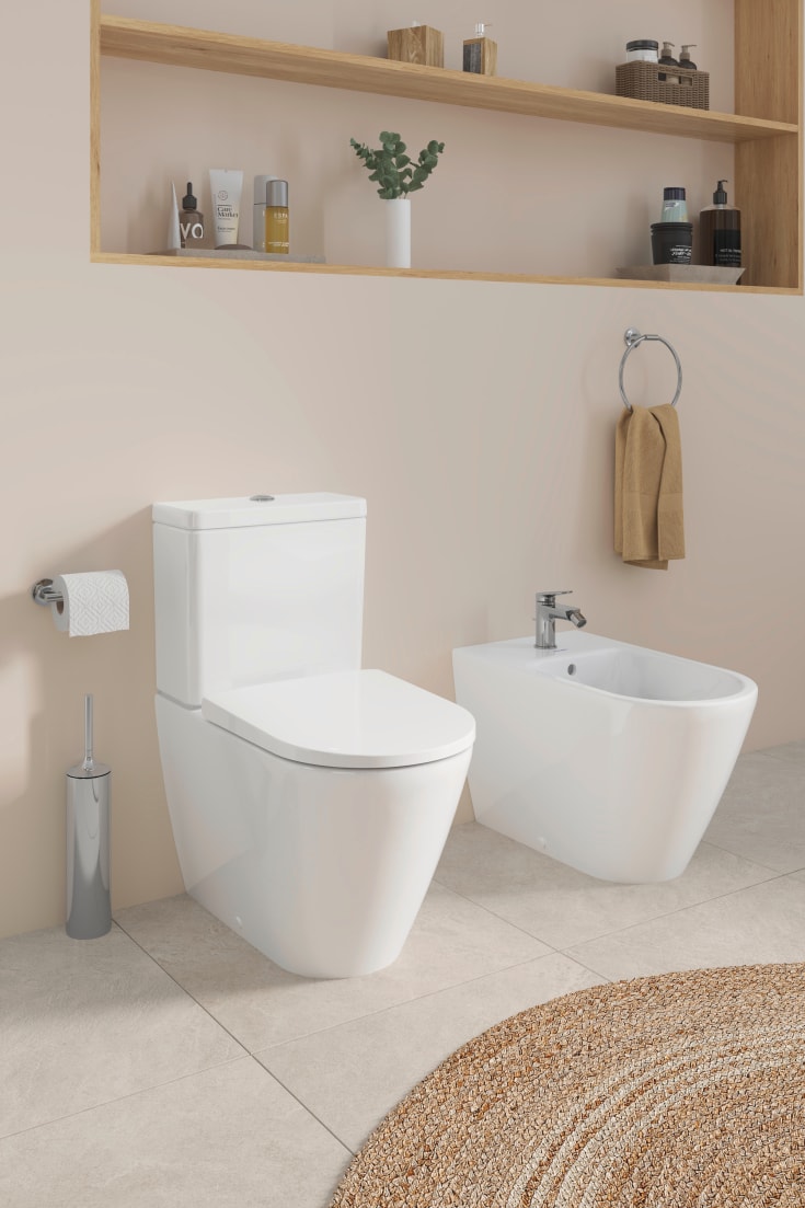 Duravit D-Neo toilet, kun underdel, back-to-wall, uden skyllekant, antibakteriel, hvid