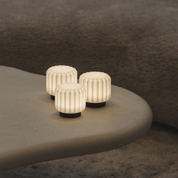 Atelier Pierre Dentelles genopladelig bordlampe, 3 stk, sort