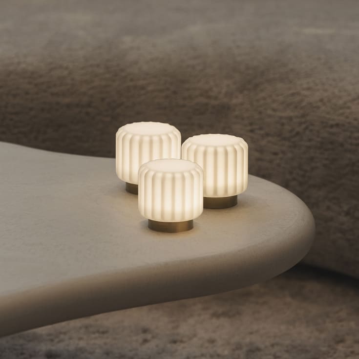 Atelier Pierre Dentelles oppladbar bordlampe, 3 stk, gull