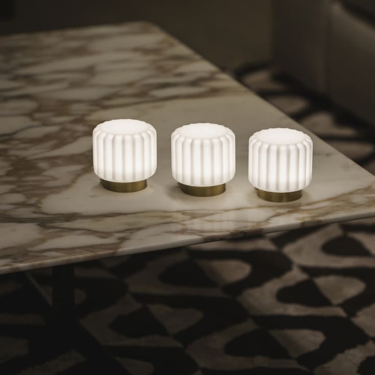 Atelier Pierre Dentelles oppladbar bordlampe, 3 stk, gull