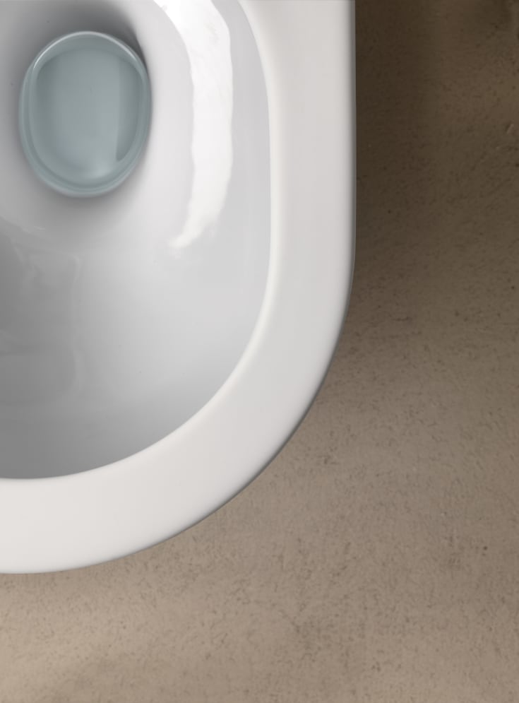 GSI Pura væghængt toilet, uden skyllekant, rengøringsvenligmat hvid