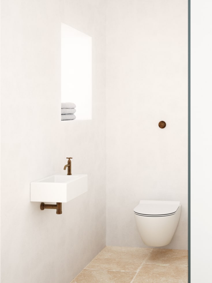 GSI Pura væghængt toilet, uden skyllekant, rengøringsvenligmat hvid