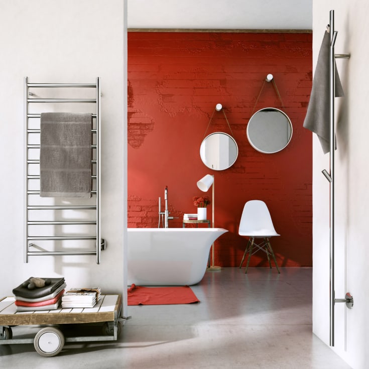 Smedbo Dry FK701 håndklædetørrer, el, 50x120 cm, poleret rustfrit stål