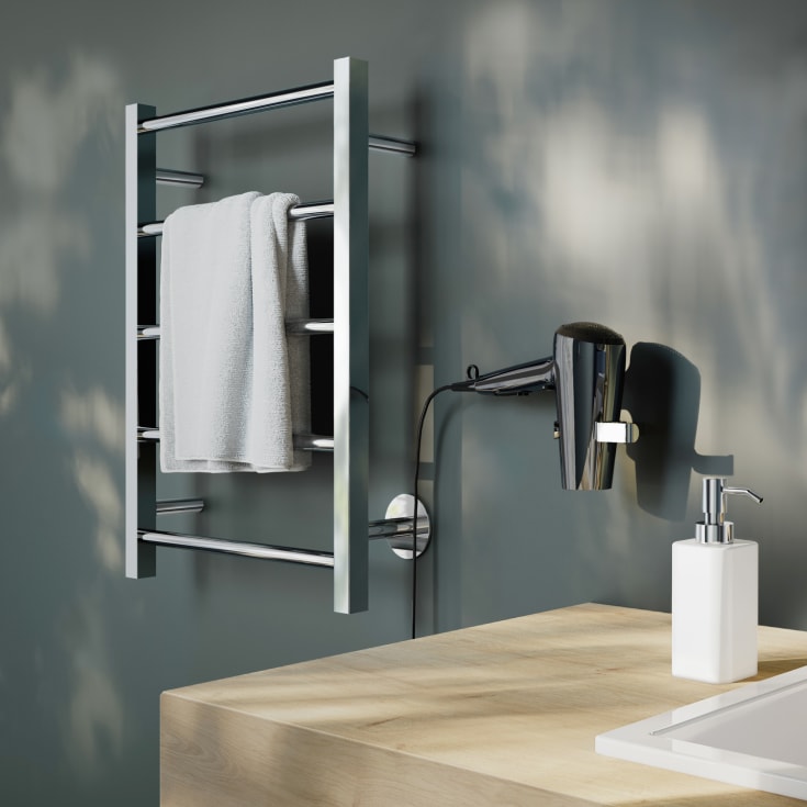 Smedbo Dry FK705 håndkletørker, 500 x 689 mm, polert rustfritt stål