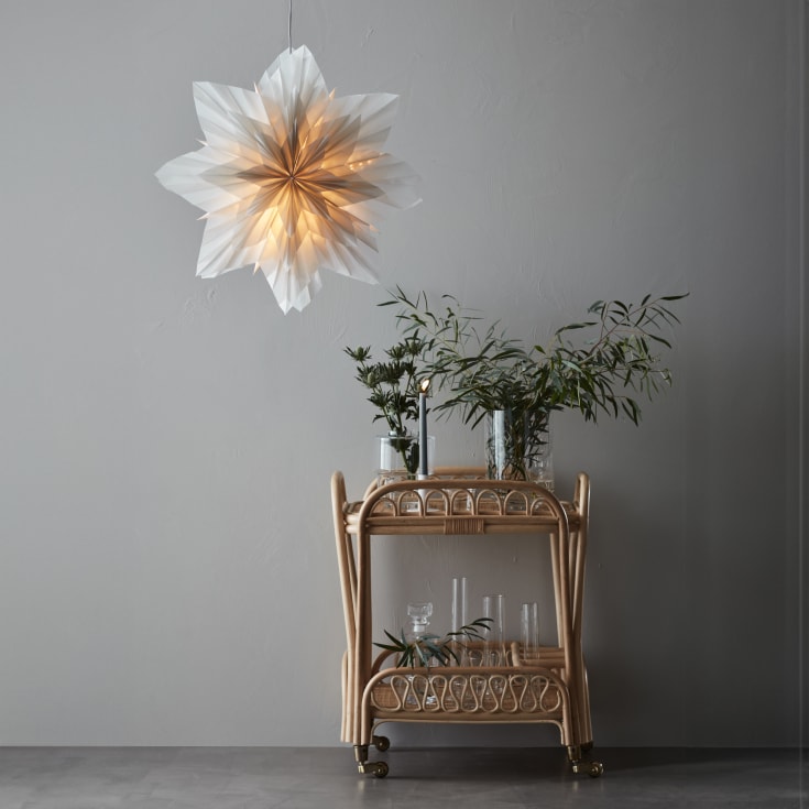Markslöjd Neela julestjerne med lys, 56 cm, grå