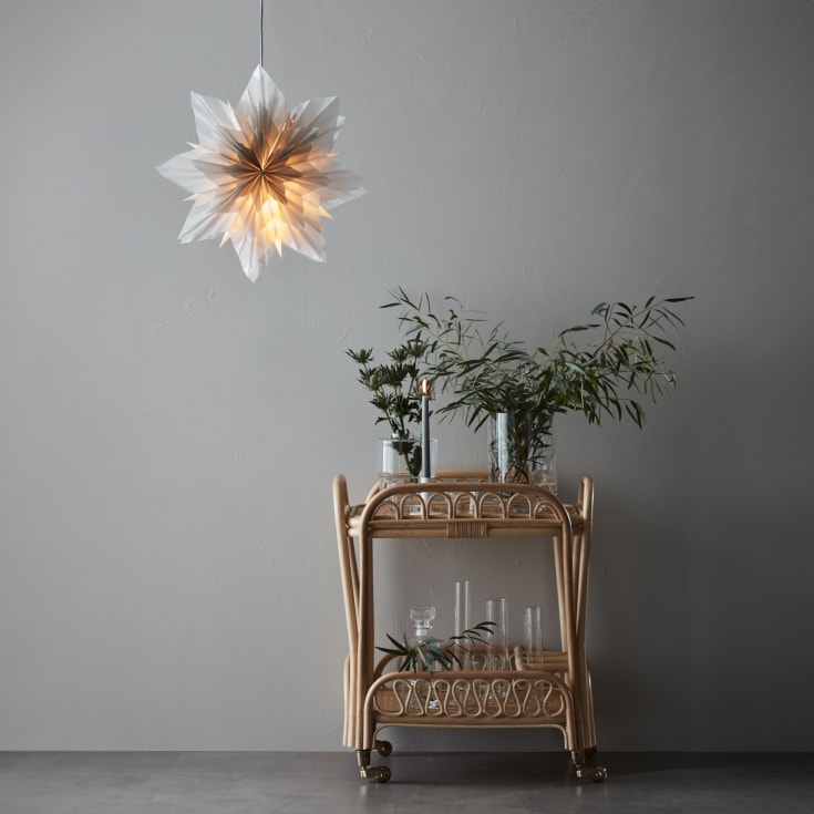 Markslöjd Neela julestjerne med lys, 48 cm, grå
