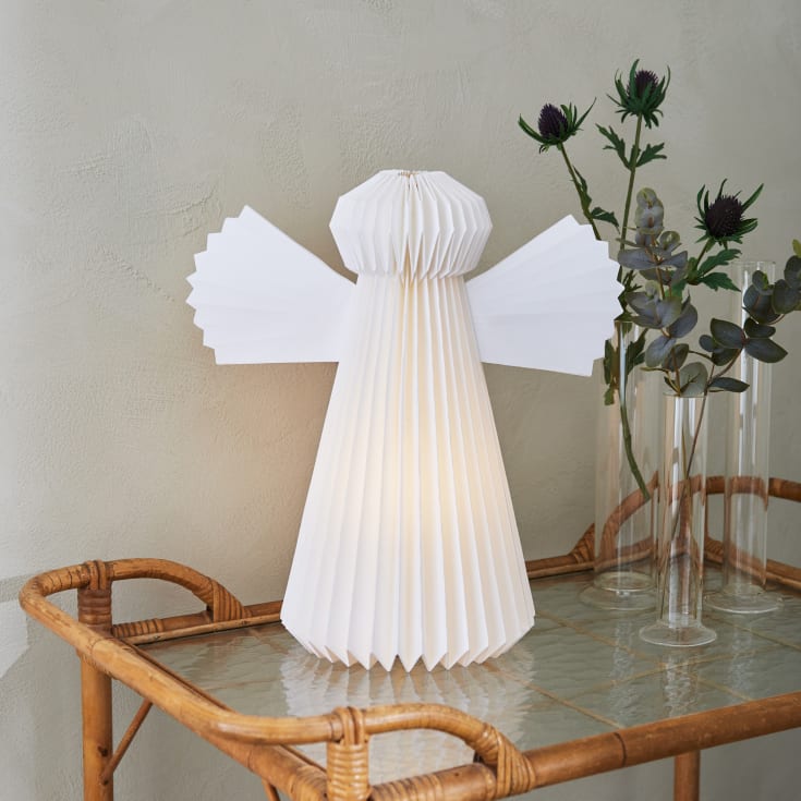 Markslöjd papirengel med lys, H40 cm