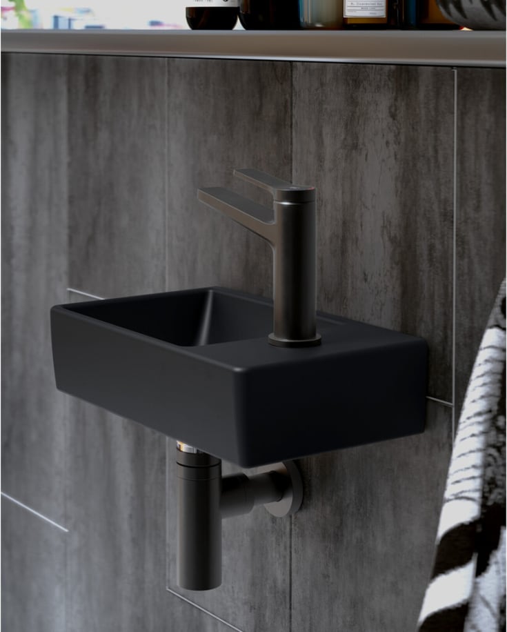 Gustavsberg Artic Small tvättställ, 22x36 cm, svart