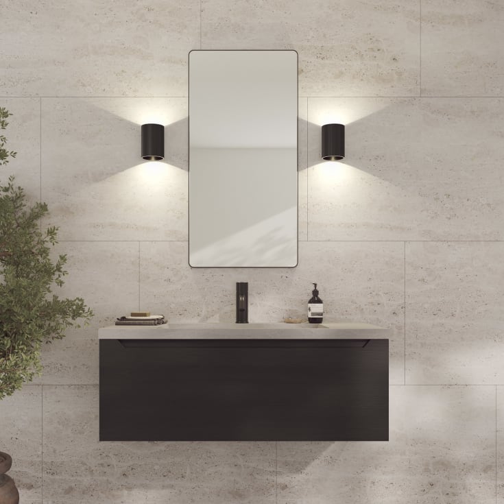 Loevschall Refine Square speil, 45x90 cm, sort