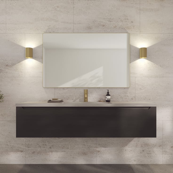 Loevschall Refine Square spegel, 75x120 cm, borstad mässing