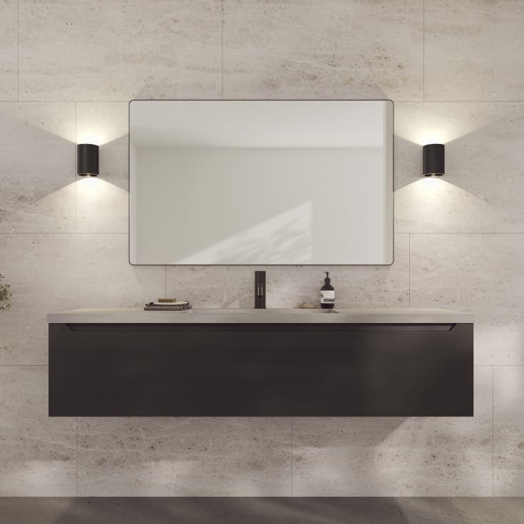 Loevschall Refine Square spegel, 75x120 cm, svart