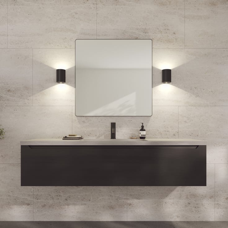 Loevschall Refine Square spegel, 80x80 cm, svart