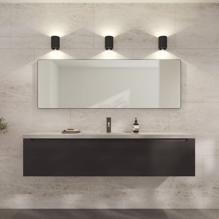 Loevschall Refine Square speil, 55x160 cm, sort