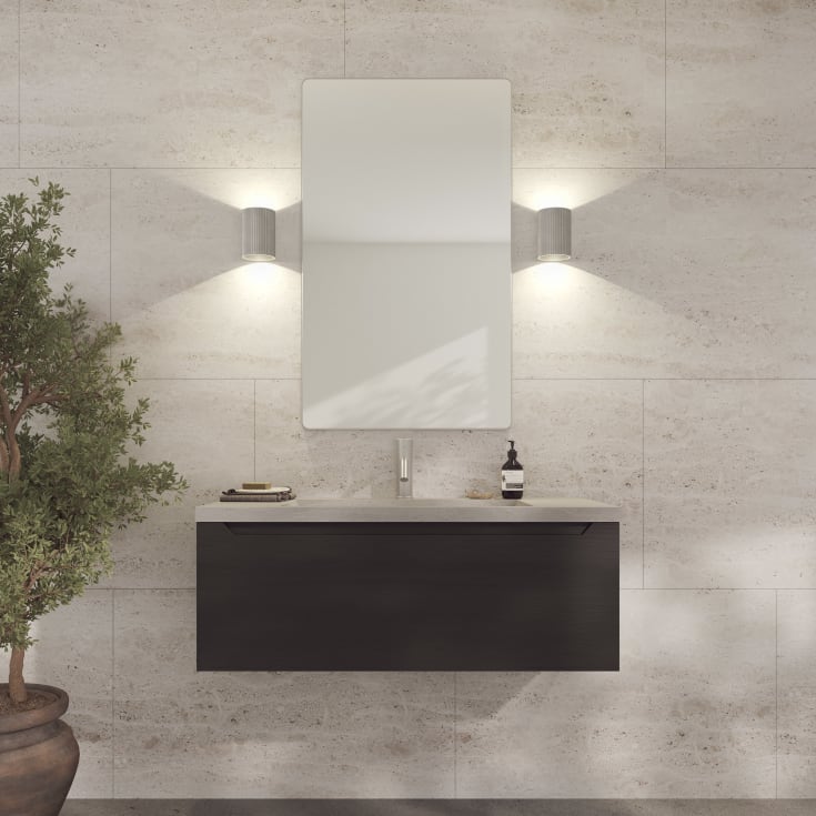 Loevschall Refine Square spegel, 60x100 cm, borstad aluminium