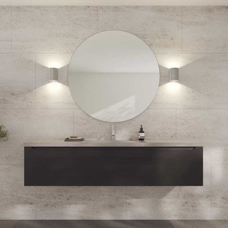 Loevschall Refine Round speil, Ø100 cm, børstet aluminium