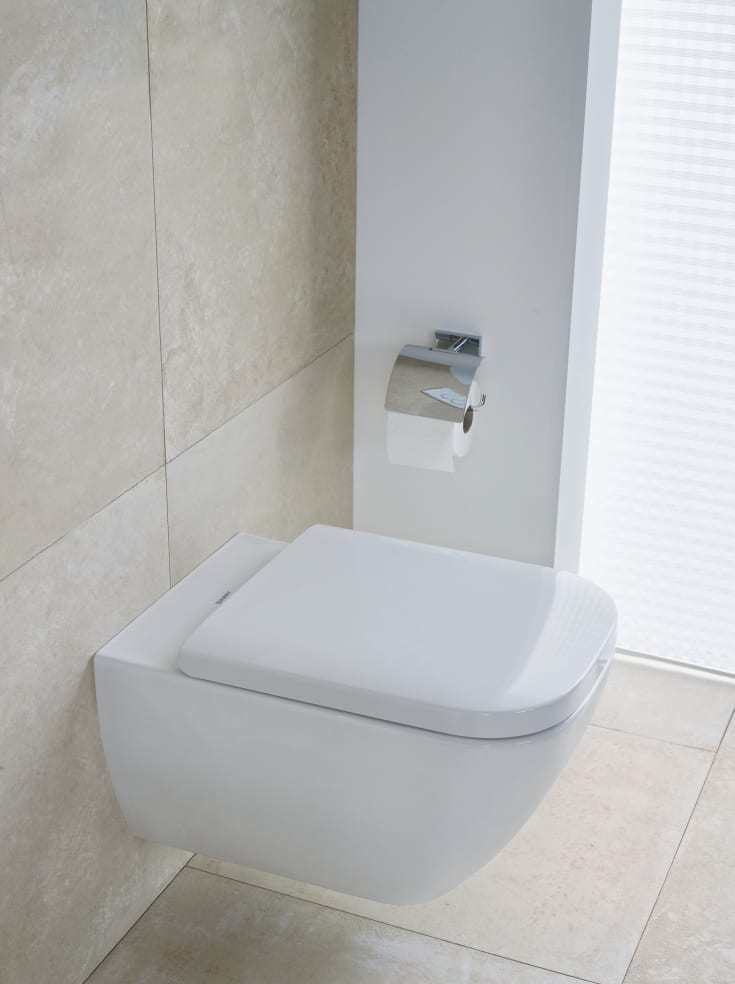 Duravit Happy D.2 væghængt toilet, rengøringsvenlig, hvid