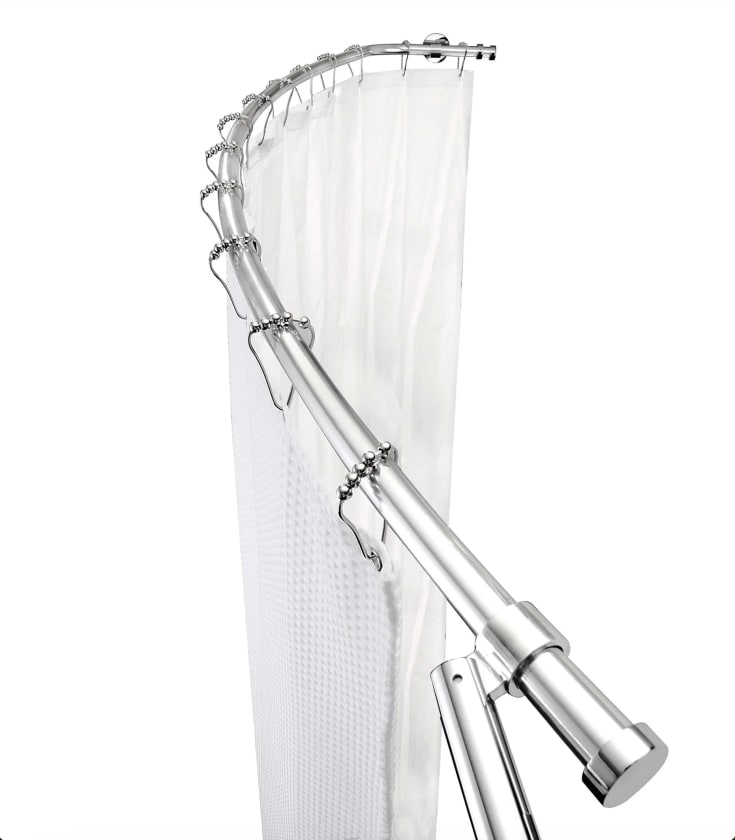 Hefe dusjforhengstang, 200 cm, aluminium