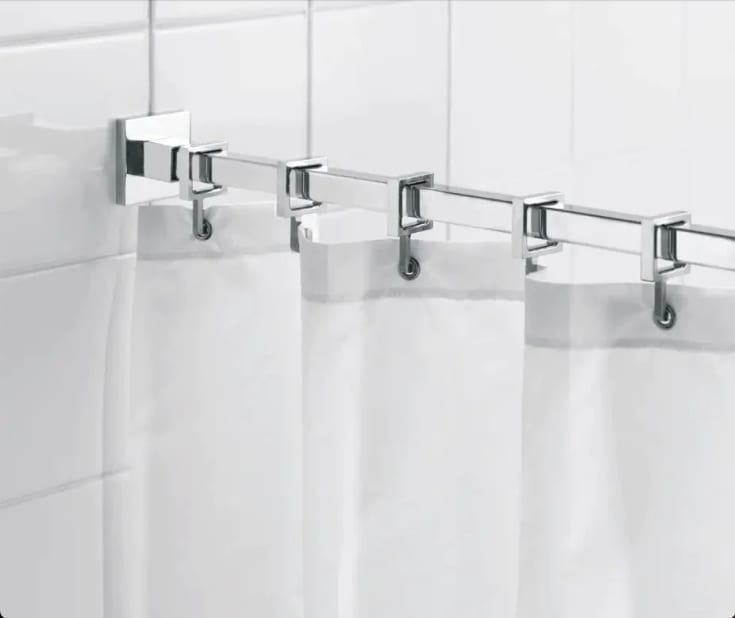 Hefe firkantet dusjforhengstang, 250 cm, aluminium
