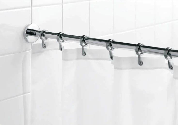 Hefe dusjforhengstang, max 250 cm, krom