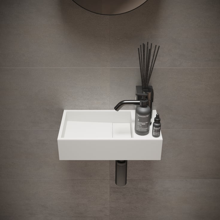 Ideavit SolidCube-40H tvättställ, 40x22 cm, matt vit