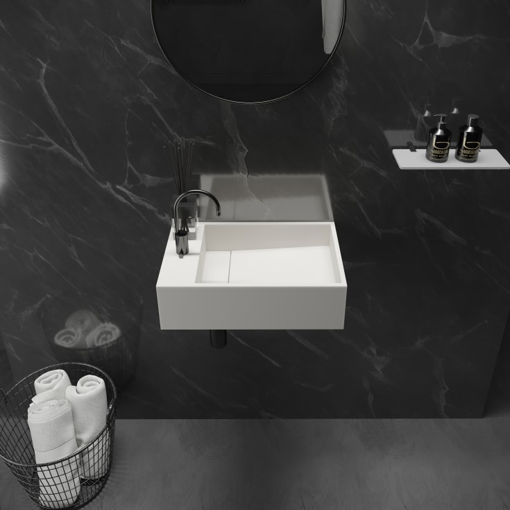 Ideavit SolidCube-50 tvättställ, 50x30 cm, matt vit