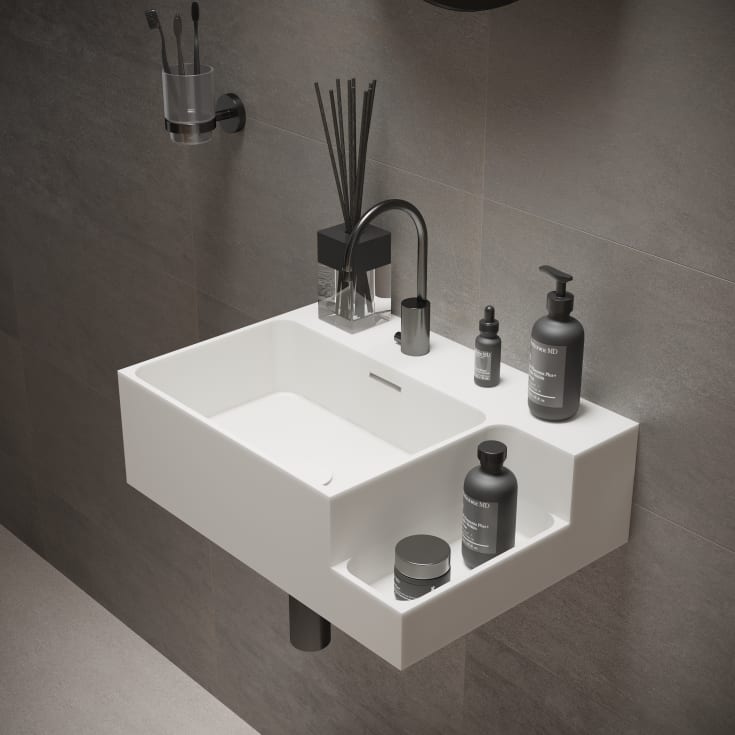Ideavit SolidDual 1.0 håndvask, 50x36 cm, mat hvid