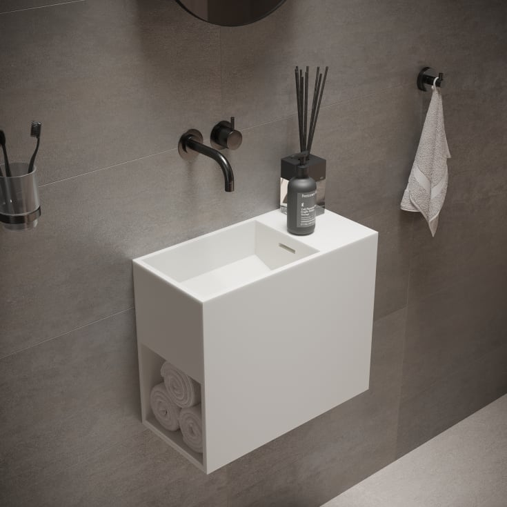 Ideavit SolidWash tvättställ, 45x22 cm, matt vit