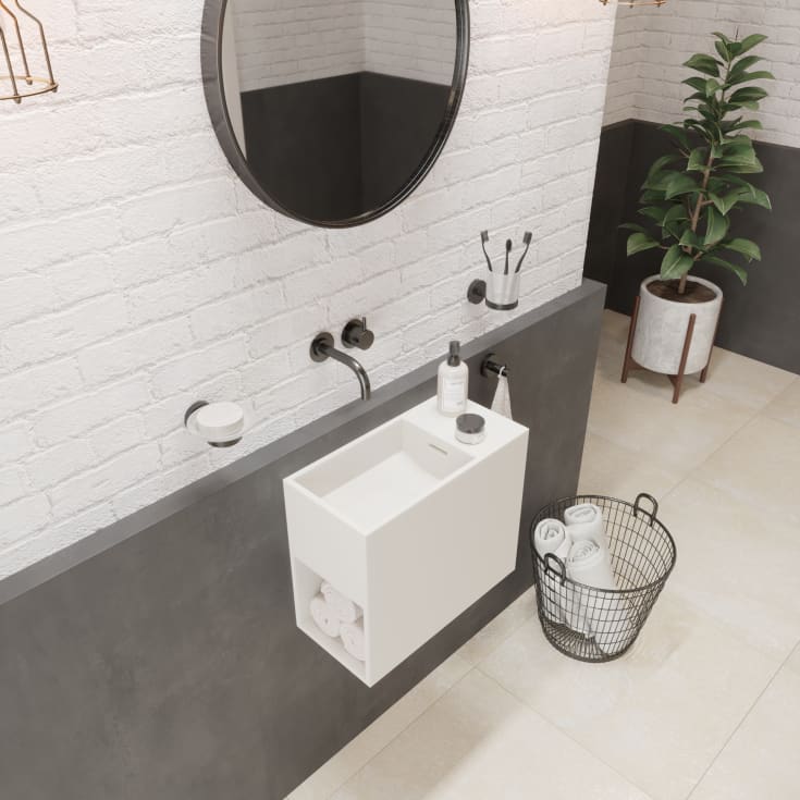 Ideavit SolidWash tvättställ, 45x22 cm, matt vit