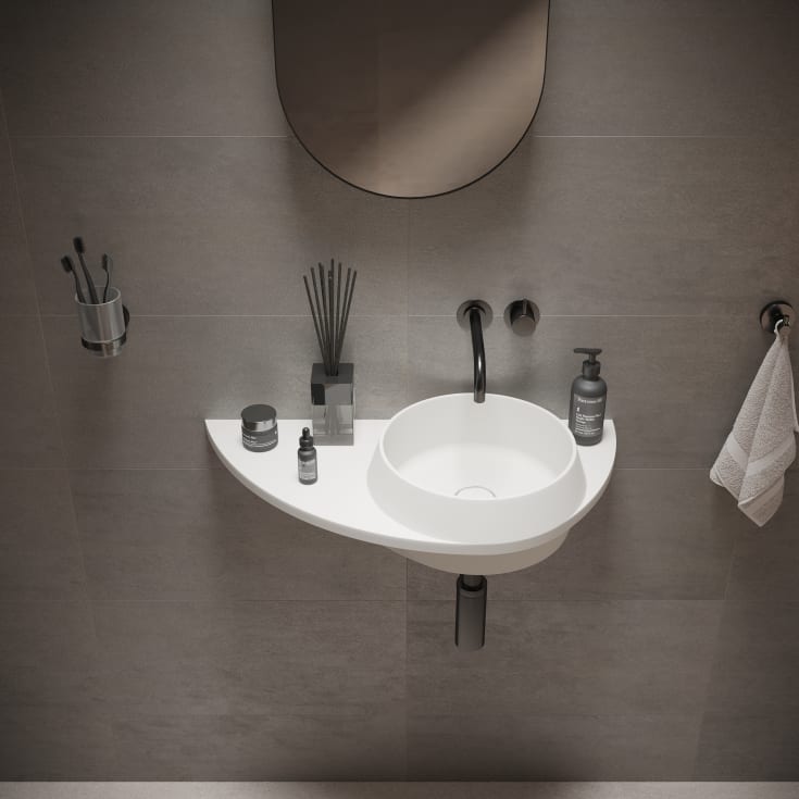 Ideavit SolidDual 3.0 håndvask, 70x35 cm, mat hvid