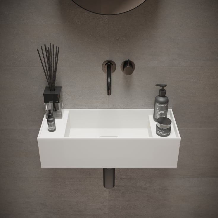 Ideavit SolidBliss-55 tvättställ, 55x22 cm, matt vit