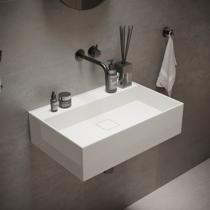 Ideavit SolidBliss-60 håndvask, 60x40 cm, hvid mat