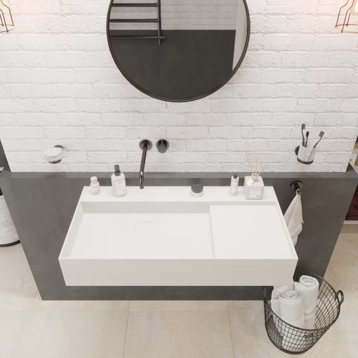 Ideavit SolidBliss-90 håndvask, 90x45 cm, mat hvid