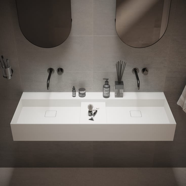 Ideavit SolidBliss-120D tvättställ, 120x45 cm, matt vit