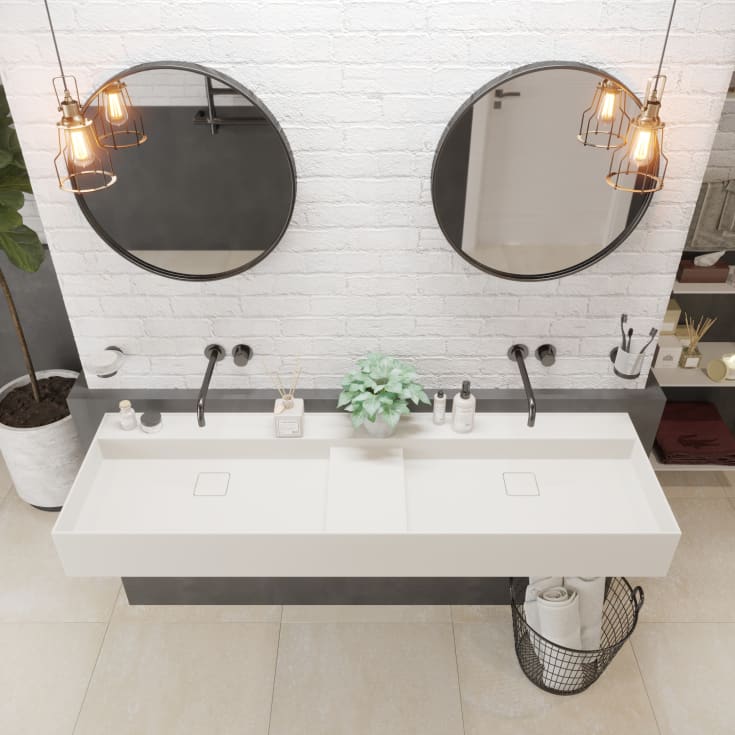 Ideavit SolidBliss-150D servant, 150x45 cm, matt hvit