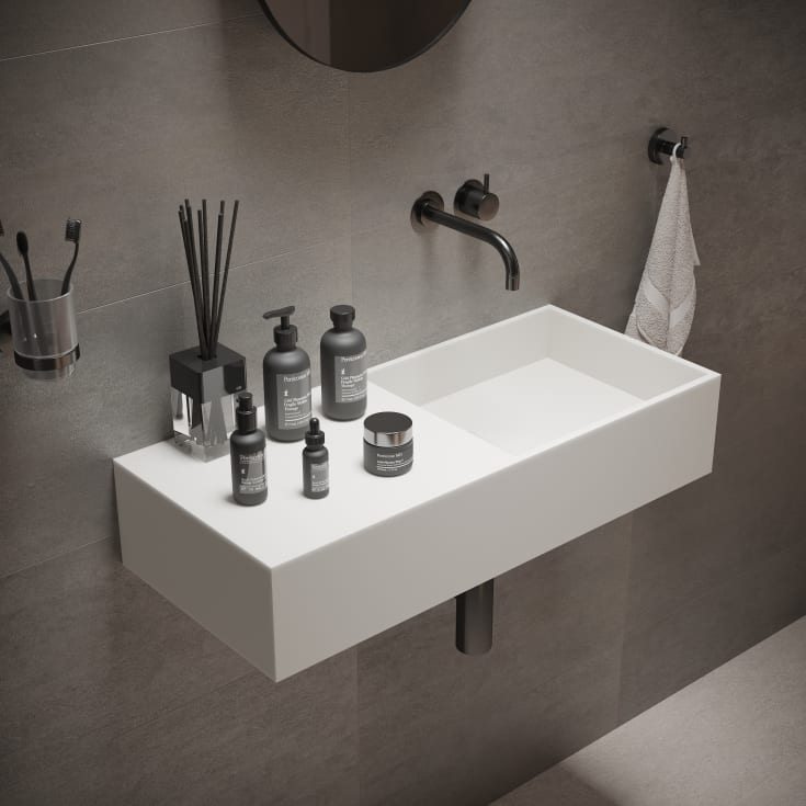 Ideavit SolidPlan-75 tvättställ, 75x32,5 cm, matt vit