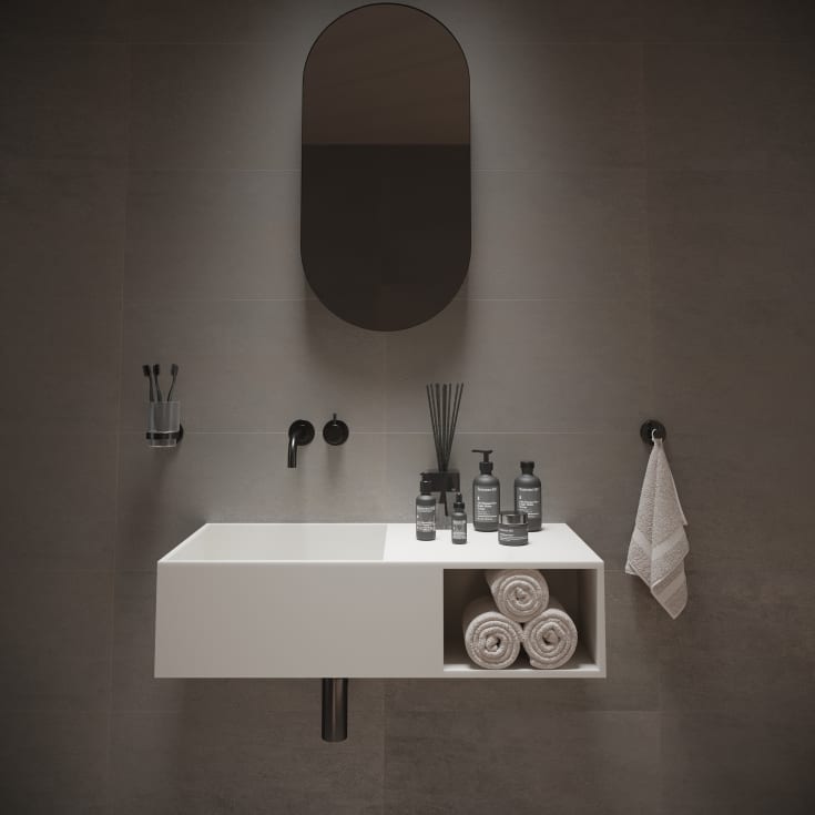 Ideavit SolidPlan-80 tvättställ, 80x40 cm, matt vit